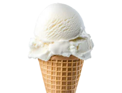 a big scoop of ice cream on a cone