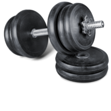 a stack of free weights with weighted plates