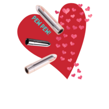 three bullet vibes with many hearts and text that says "pew pew" for funsies