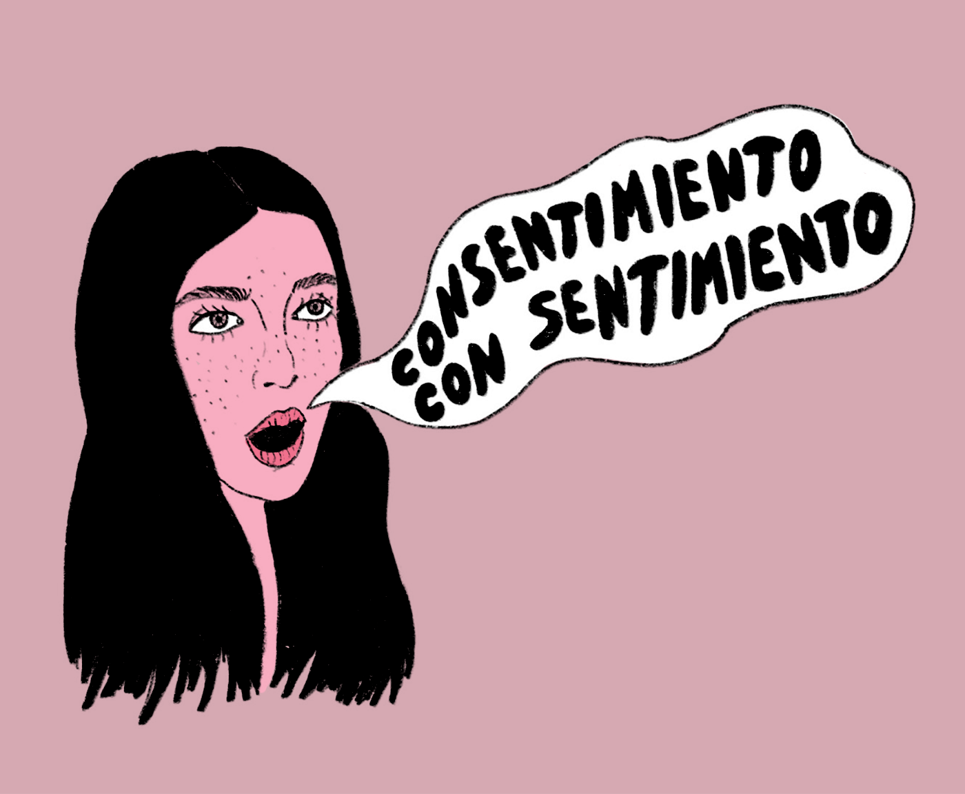 person saying: consentimeinto con sentimiento